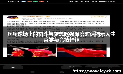 乒乓球场上的奋斗与梦想赵强深度对话揭示人生哲学与竞技精神